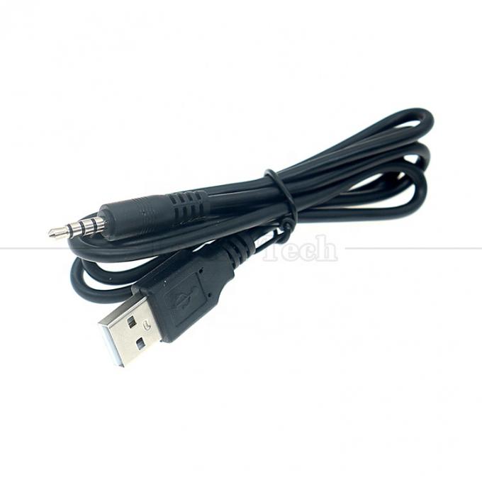 1M USB a 3.5mm 4 polos DC Audio Jack Cable de extensión para altavoz de automóvil 4