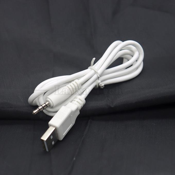 Sincronización de datos de carga USB A macho a Aux 4 polos 3,5 mm de audio DC Jack Adaptador de cable de carga para auriculares de altavoz 0