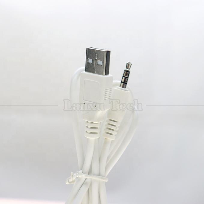 Sincronización de datos de carga USB A macho a Aux 4 polos 3,5 mm de audio DC Jack Adaptador de cable de carga para auriculares de altavoz 4