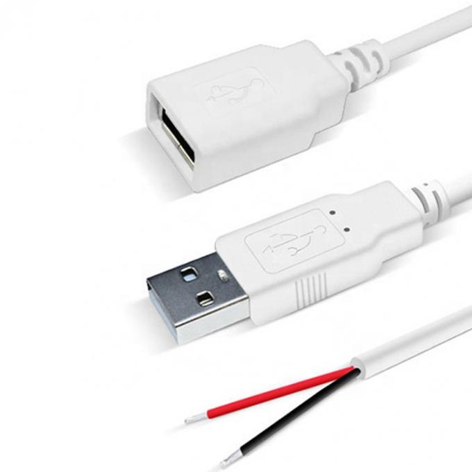 Custom 1m 2m 3m USB blanco A macho a la parte abierta de alambre de lata de cable de extensión de ruptura 3