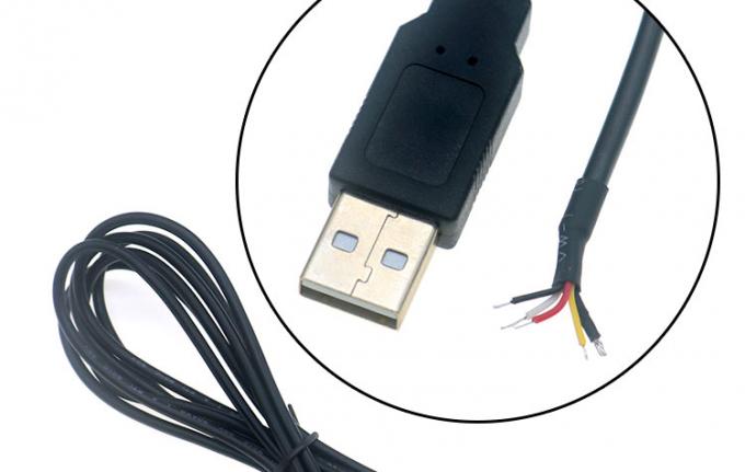 Escudo USB A de macho a 4 cables desnudos de extremo abierto 6