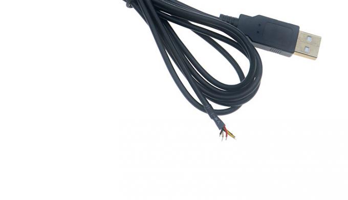 Escudo USB A de macho a 4 cables desnudos de extremo abierto 7
