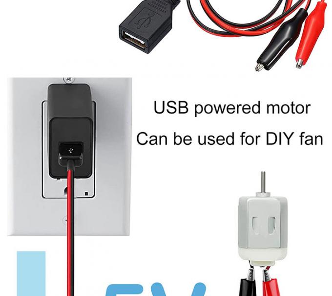 Conector USB masculino Femenino a doble cobre abrazaderas de cocodrilo abrazaderas de cocodrilo prueba de cables de cable de adaptador de cable para circuito eléctrico 4