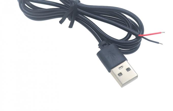Alta calidad 5V USB 2.0 un macho para abrir desnudo desnudo 2 pinos cables extremo Pigtail Cable para lámpara de luz LED 8