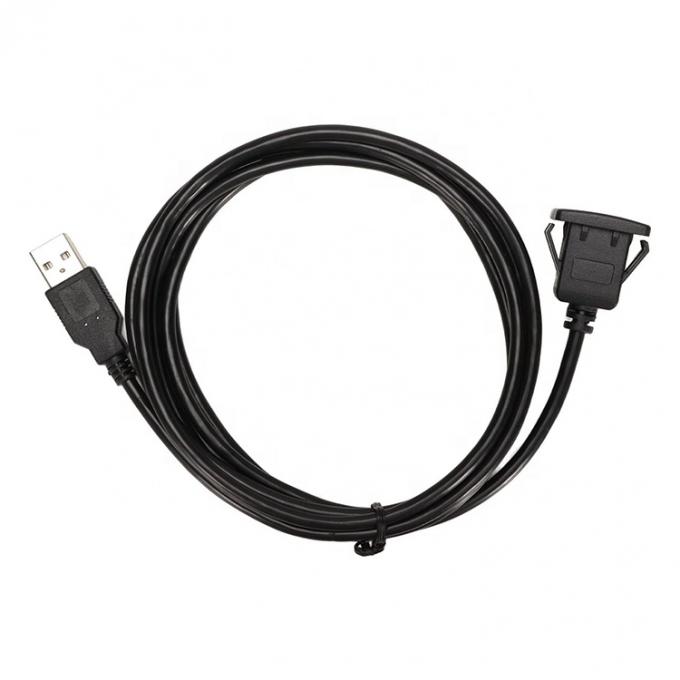 Panel de descarga impermeable montado de macho a hembra enchufe USB cable de cable de cable de cable de extensión de cable para coche camión tablero de mando de barco de motocicleta 3