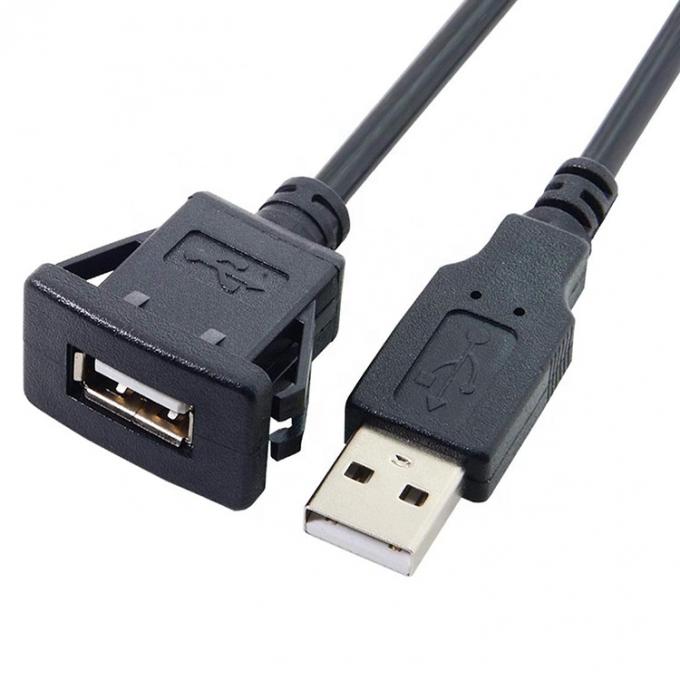 Panel de descarga impermeable montado de macho a hembra enchufe USB cable de cable de cable de cable de extensión de cable para coche camión tablero de mando de barco de motocicleta 1