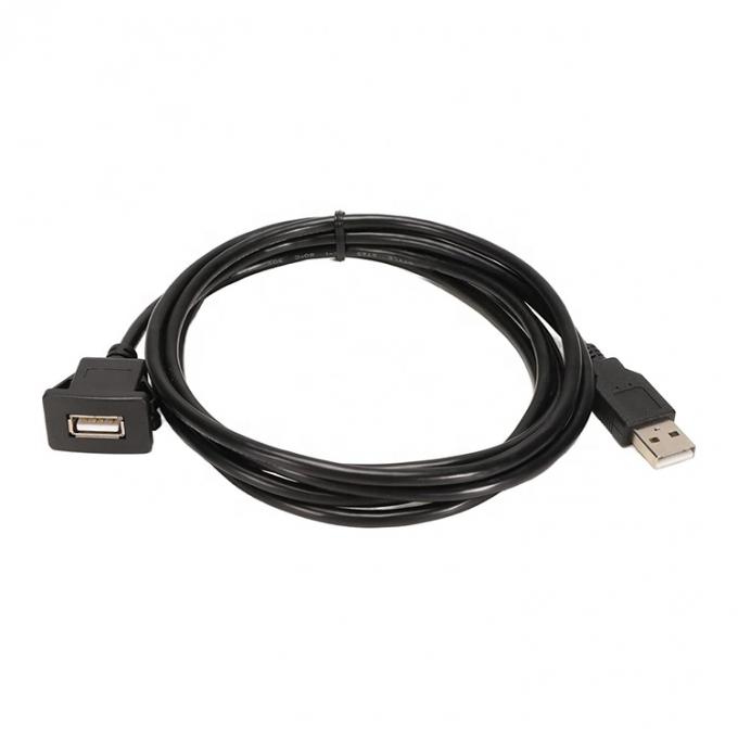 Panel de descarga impermeable montado de macho a hembra enchufe USB cable de cable de cable de cable de extensión de cable para coche camión tablero de mando de barco de motocicleta 2