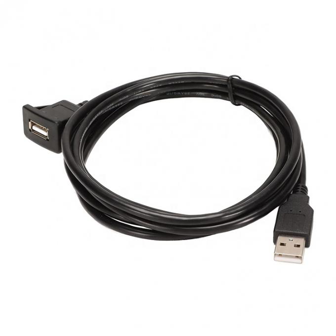 Panel de descarga impermeable montado de macho a hembra enchufe USB cable de cable de cable de cable de extensión de cable para coche camión tablero de mando de barco de motocicleta 5