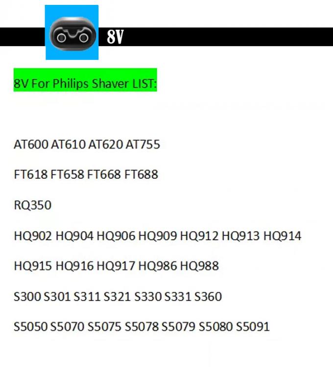 Reemplazo de alta calidad de 15V 8V 4.3V USB cable de carga de energía para Philips para Philip Shaver 7