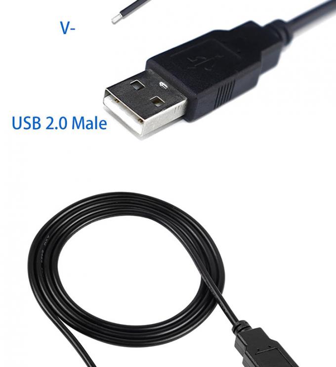 5V USB para abrir cables desnudos de lata despojados de cables de carga de energía de cola de cerdo para lámpara de luz de banda LED 5