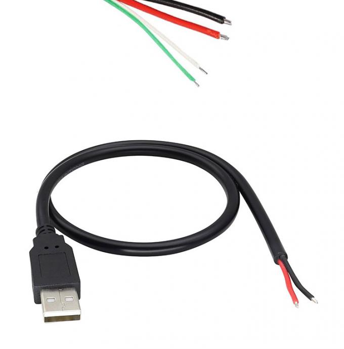 5V USB para abrir cables desnudos de lata despojados de cables de carga de energía de cola de cerdo para lámpara de luz de banda LED 10