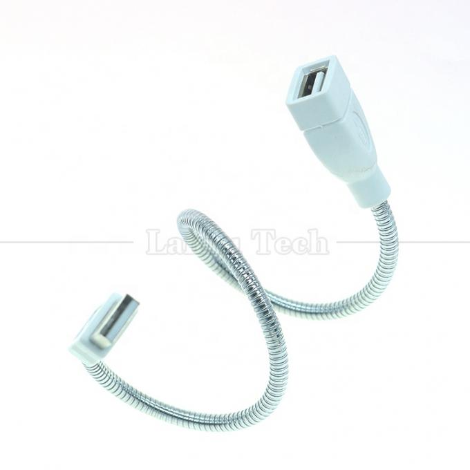 manguera de acero inoxidable de metal flexible de hombre a mujer cable de extensión de adaptador de carga USB para ventilador de luz led 3