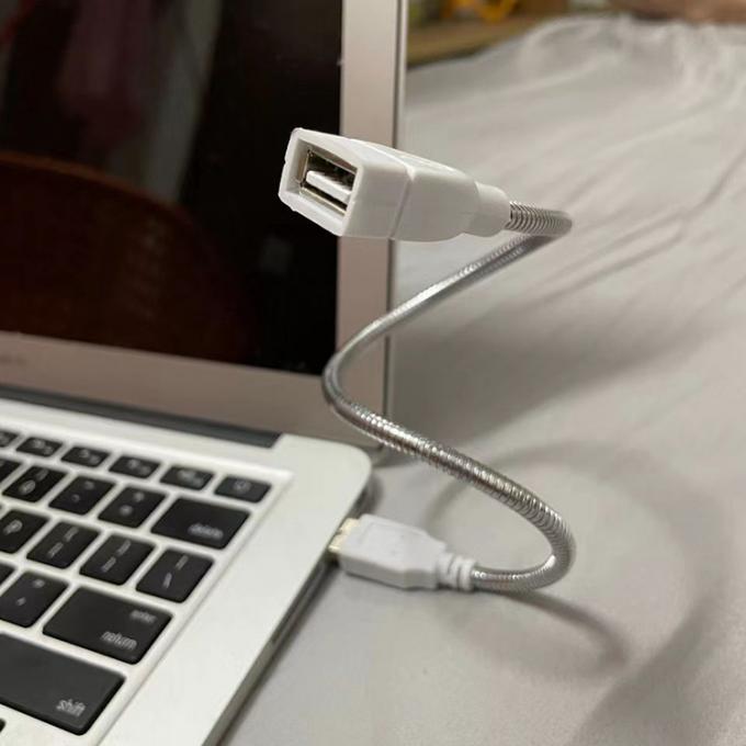 manguera de acero inoxidable de metal flexible de hombre a mujer cable de extensión de adaptador de carga USB para ventilador de luz led 6