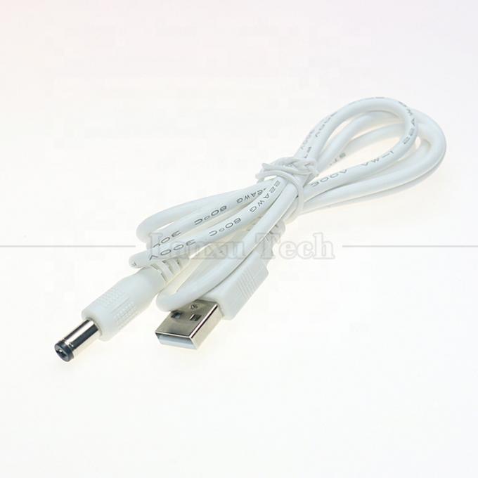 USB A macho a 2.1x5.5mm DC Jack de barril Conector Cable de carga de energía para el altavoz del router 4