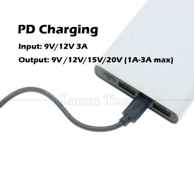 PD Cargar 3A 9V 12V 15V 20V USB Tipo C a DC 5.5x2.1mm Jack Adaptador Convertidor de cable para el router Wifi Modem Proyector de la cámara 2