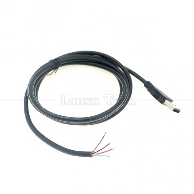 USB 2.0 personalizado Tipo A macho a desnudo enlatado 2 3 4 cables de carga de datos de cola de cerdo 6