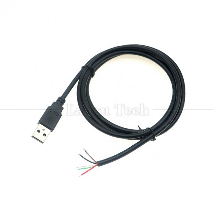USB 2.0 personalizado Tipo A macho a desnudo enlatado 2 3 4 cables de carga de datos de cola de cerdo 5