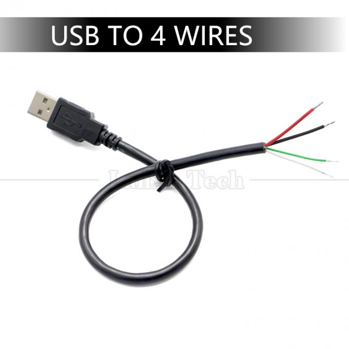 USB 2.0 personalizado Tipo A macho a desnudo enlatado 2 3 4 cables de carga de datos de cola de cerdo 8
