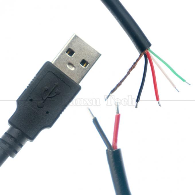 Fabricación a medida USB A macho a desnudo alambre desnudo de extremo abierto de cables de cola de cerdo 2
