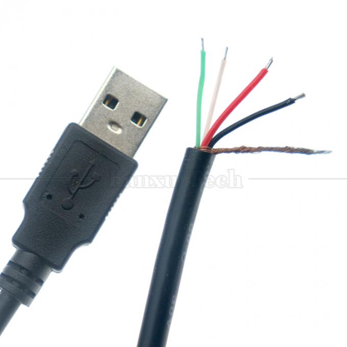 Fabricación a medida USB A macho a desnudo alambre desnudo de extremo abierto de cables de cola de cerdo 3