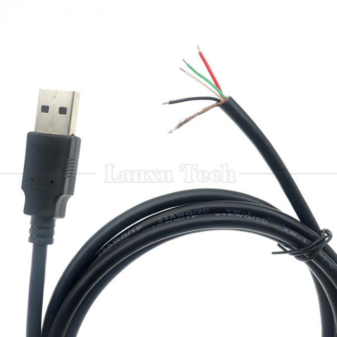 Fabricación a medida USB A macho a desnudo alambre desnudo de extremo abierto de cables de cola de cerdo 5
