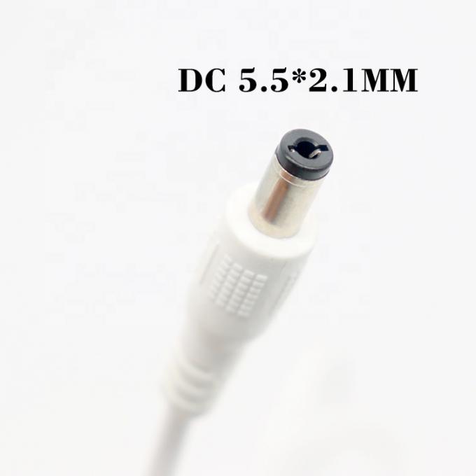 Blanco 1M 5V USB 2.0 Un macho a DC Jack 5.5X2.1mm Cable de cargador de energía 3
