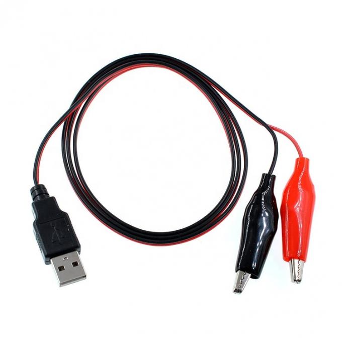 Clamps de cocodrilo clip de cocodrilo a USB un cable de cable de adaptación de cable de prueba masculino para el circuito de prueba 0
