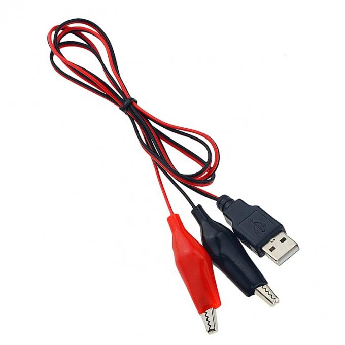 Clamps de cocodrilo clip de cocodrilo a USB un cable de cable de adaptación de cable de prueba masculino para el circuito de prueba 4