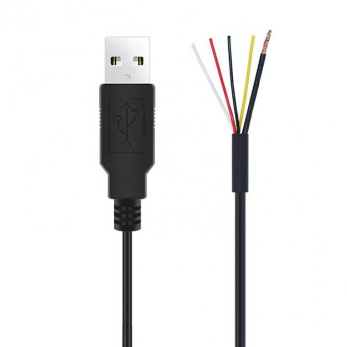 CUSTOM SHIELD USB 2.0 Un macho a desnudado 4 cables de lata de extremo abierto cola de cerdo cables de extremo desnudo 6