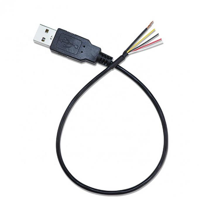 CUSTOM SHIELD USB 2.0 Un macho a desnudado 4 cables de lata de extremo abierto cola de cerdo cables de extremo desnudo 3