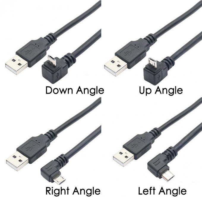 1M 2M 3M 5M carga de datos 90 grados derecha hacia arriba izquierda hacia abajo ángulo Micro V8 cable USB 4