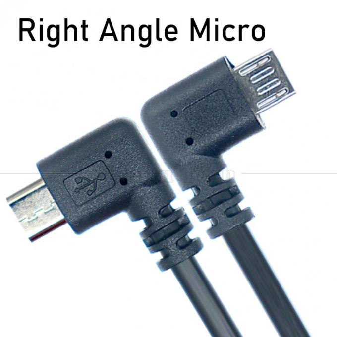 90 grados en ángulo recto USB a Micro B Cable de cargador de datos para teléfonos tabletas cámara digital GPS 0