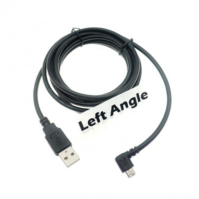 Personalizado 1m 2m 3m 5m 90 grados ángulo izquierdo Micro B 5p a USB un cable masculino 0