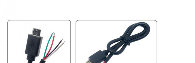 OEM Micro B V8 personalizado 5 pines USB macho para abrir Pigtail cables desnudos 0