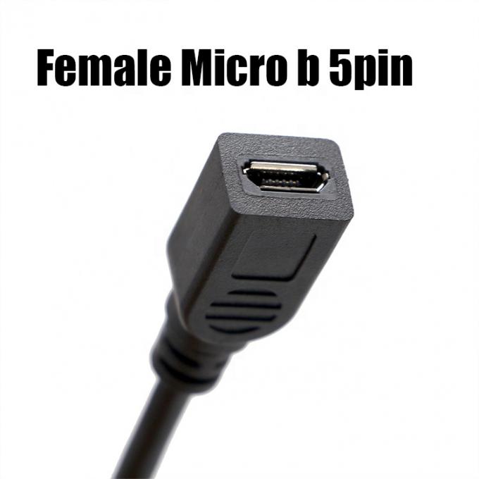 90 grados izquierda derecha hacia arriba hacia abajo ángulo masculino a femenino Micro B USB 2.0 cable de extensión 3