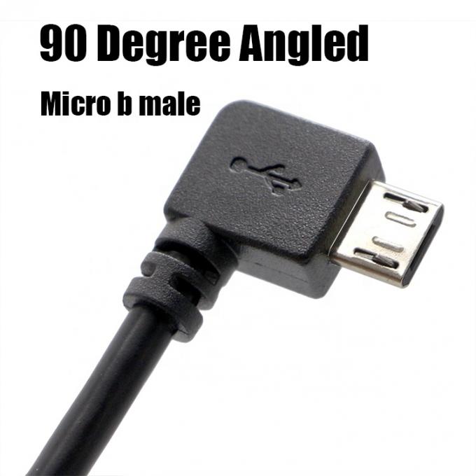 90 grados izquierda derecha hacia arriba hacia abajo ángulo masculino a femenino Micro B USB 2.0 cable de extensión 4