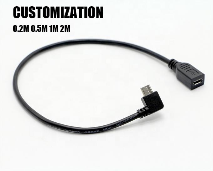 90 grados izquierda derecha hacia arriba hacia abajo ángulo masculino a femenino Micro B USB 2.0 cable de extensión 1