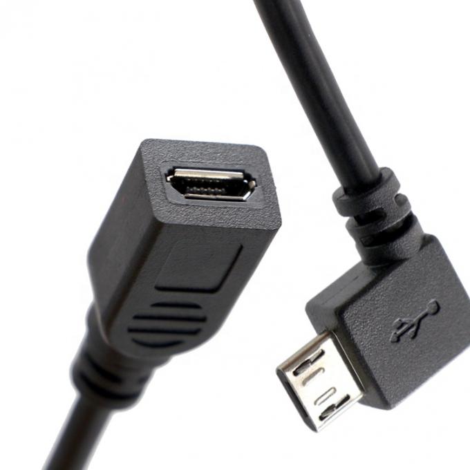 90 grados izquierda derecha hacia arriba hacia abajo ángulo masculino a femenino Micro B USB 2.0 cable de extensión 5