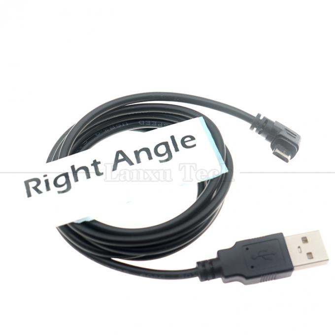 Personalización 1m 2m 3m 90 grados ángulo derecho Micro B V8 conector a USB extensión de datos de carga de cable 3