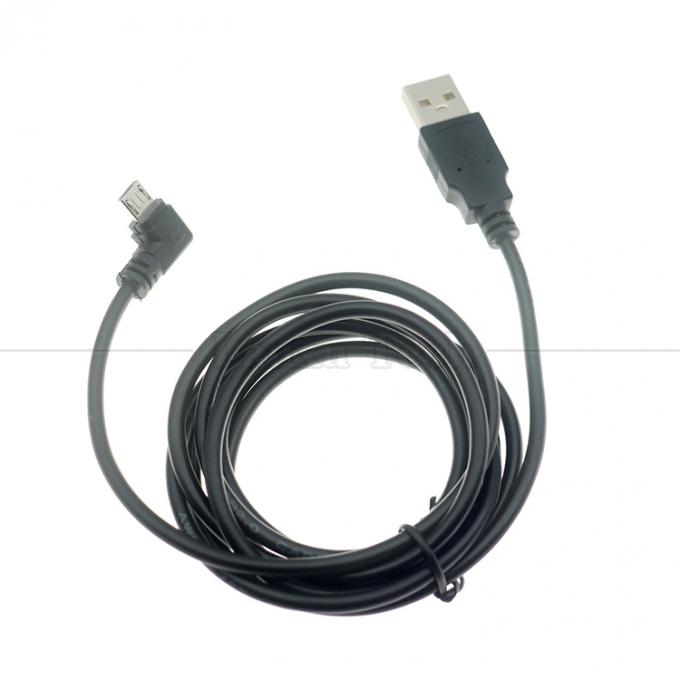 Personalización 1m 2m 3m 90 grados ángulo derecho Micro B V8 conector a USB extensión de datos de carga de cable 4