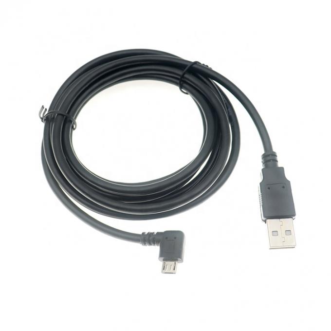 Personalizado 1m 2m 3m 5m 90 grados ángulo izquierdo Micro B 5p a USB un cable masculino 4