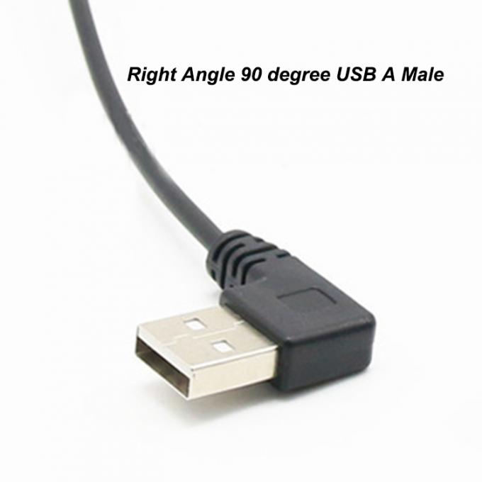 CUSTOM 1M Ángulo recto de 90 grados USB A macho a micro b macho cable USB enrollado por resorte 3