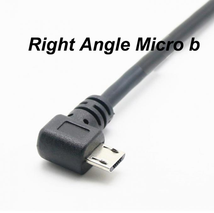 CUSTOM 1M Ángulo recto de 90 grados USB A macho a micro b macho cable USB enrollado por resorte 2