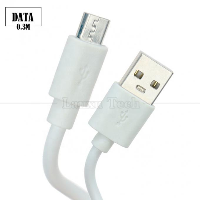 Corto 30cm 50cm 1m Blanco Negro Datos de carga rápida 1A V8 Micro B a USB Un cable de carga masculino para Android teléfono Banco de energía altavoz 3