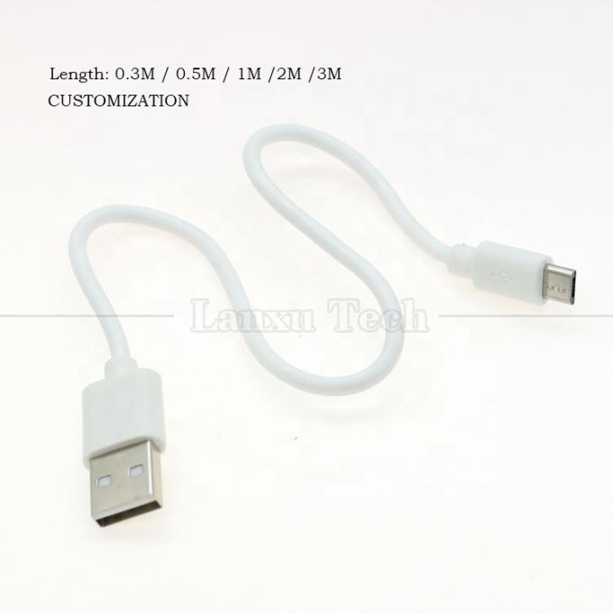 Corto 30cm 50cm 1m Blanco Negro Datos de carga rápida 1A V8 Micro B a USB Un cable de carga masculino para Android teléfono Banco de energía altavoz 6
