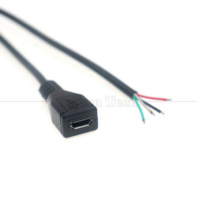 Carga de datos de OEM Micro b 5 PIN USB Hombre Hembra para abrir 2 4 núcleos Cables desnudos Pigtail 2