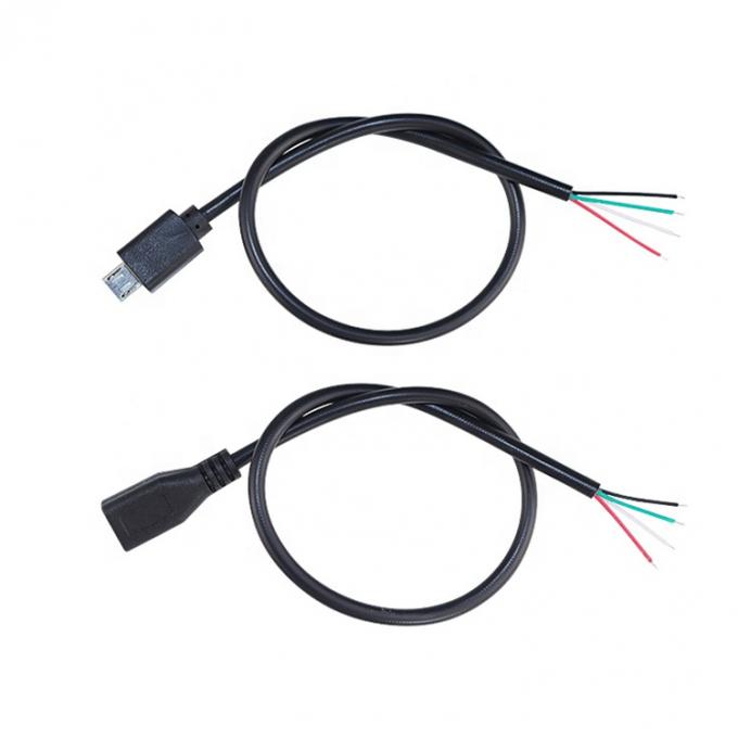 Carga de datos OEM 2 4 núcleos Micro USB macho Hembra para abrir cables desnudos Cables de cola de cerdo 1