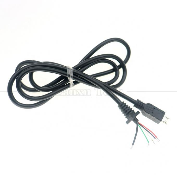 Carga de datos personalizada Micro USB blindado para abrir cable de cargador de energía de cola de cerdo 5