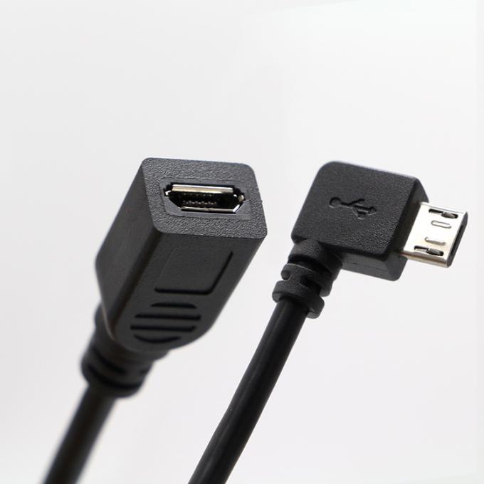 CUSTOM 90 grados ángulo derecho macho a la mujer Micro USB cable 1