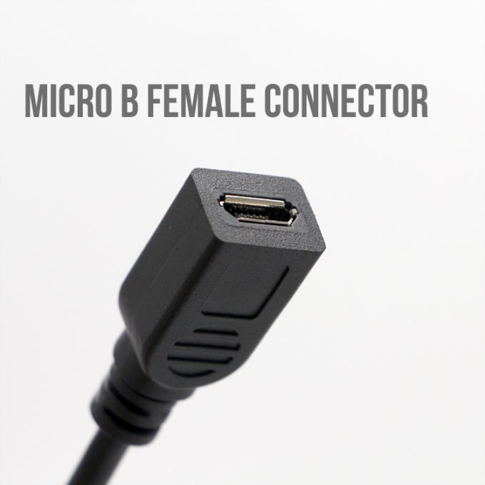 CUSTOM 90 grados ángulo derecho macho a la mujer Micro USB cable 3
